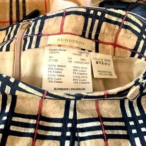 Burberry lined skirt cotton